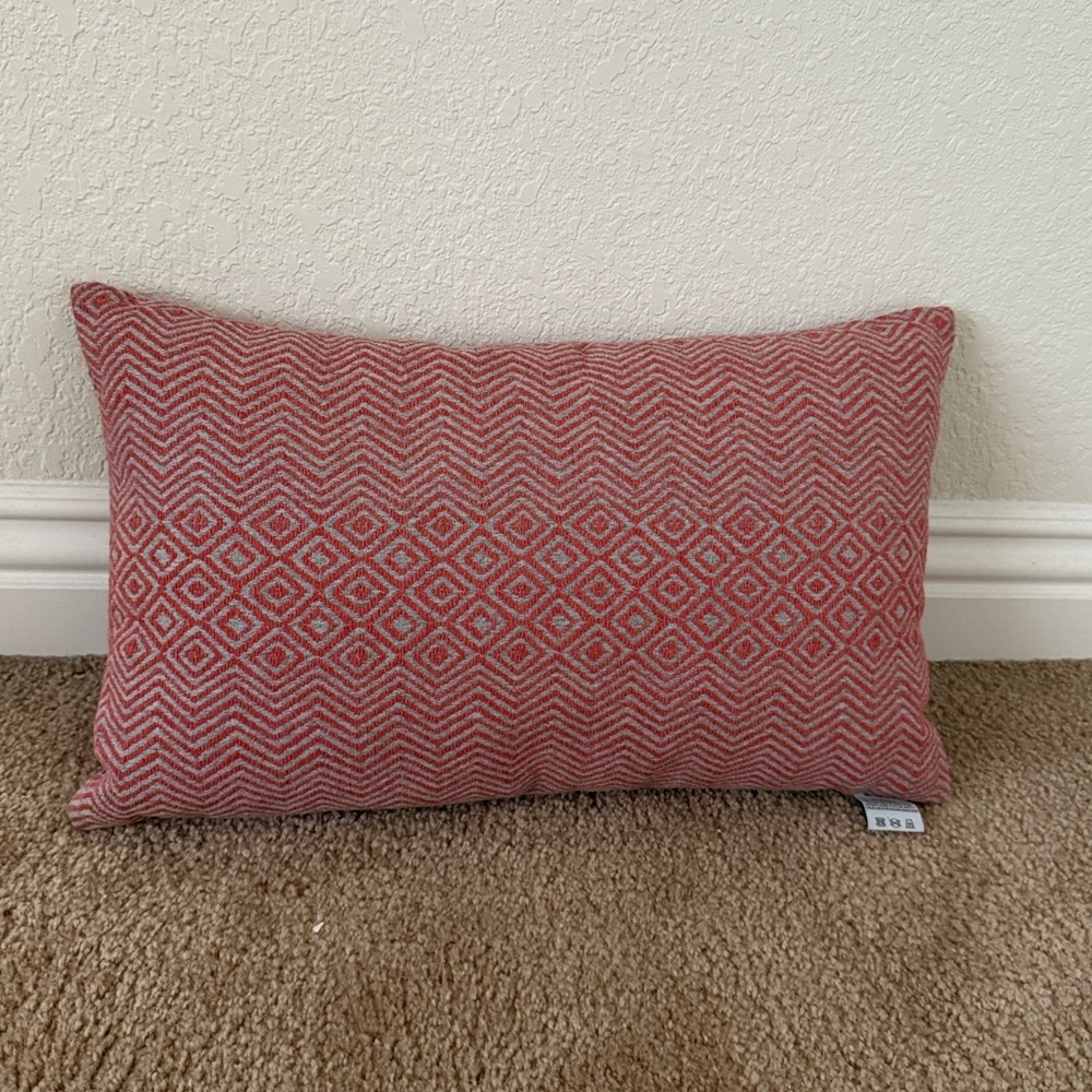 Elaine Smith Designer Outdoor Lumbar Pillow 12x20 Coral Gray NWOT